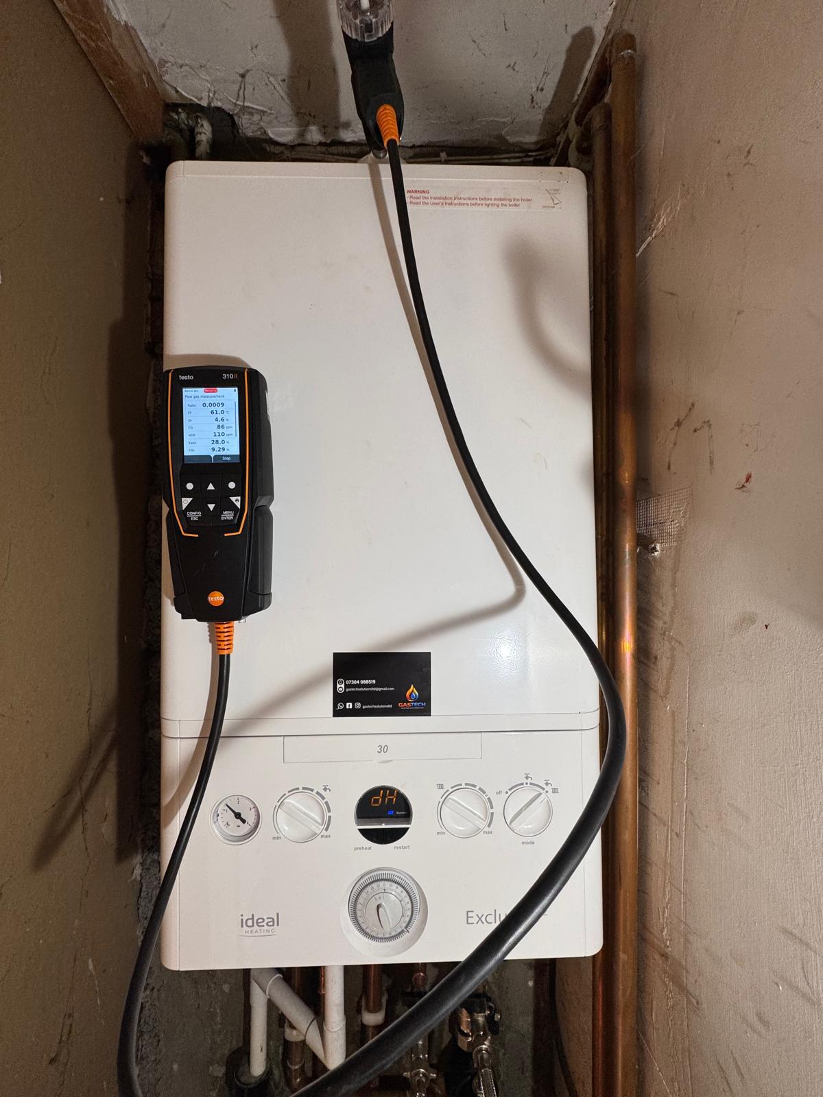 Digital combustion ratio and flue efficiency testing