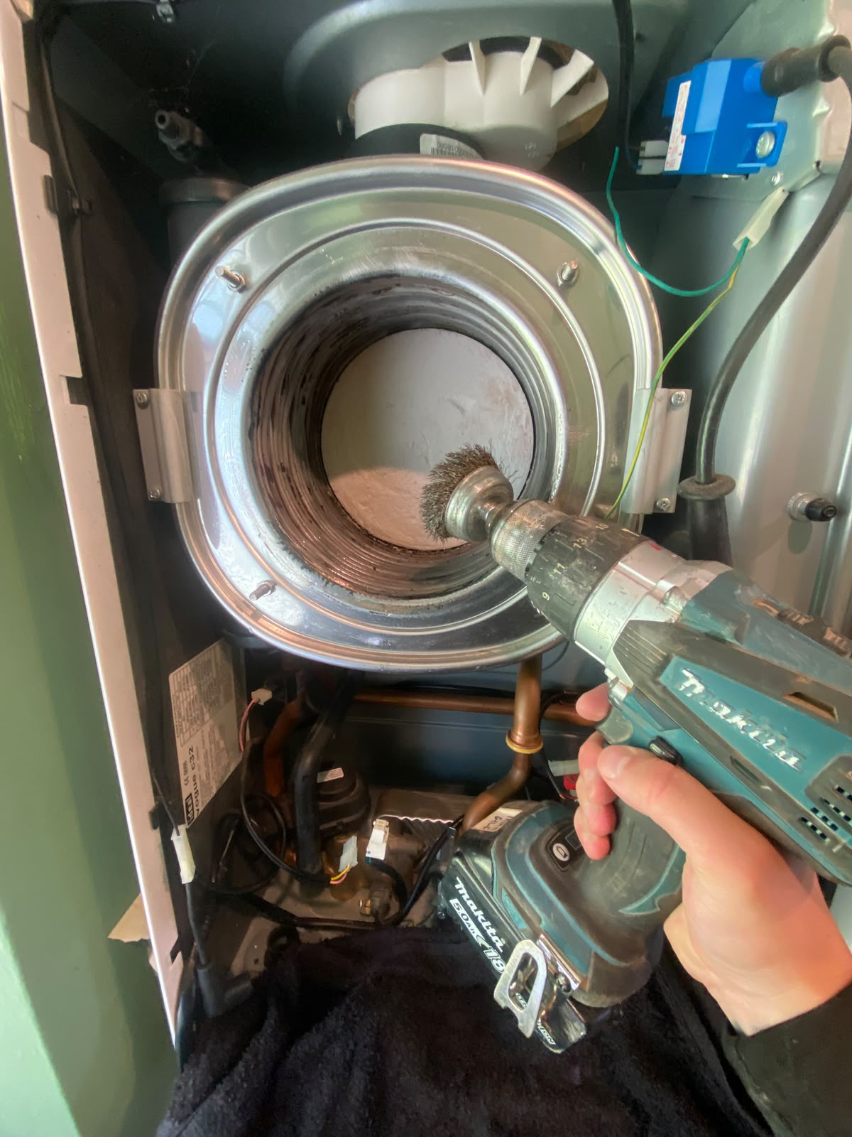 Annual boiler safety inspection and combustion chamber clean